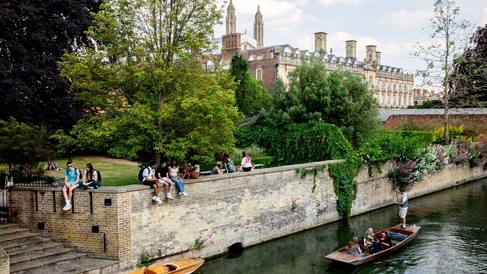 Students at Trinity Hall gardens